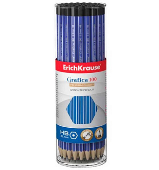 Карандаш ч/гр. EK "Grafica 100" HB 45483 шестигр.,темн.-синий, в тубусе