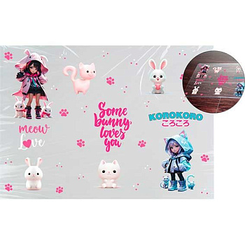 Покрытие настольное deVENTE 70*50см "Korokoro" 8061543 прозр.PVC с рис.,150мкм