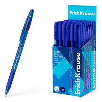 Ручка шар. EK R-301 "Stick&Grip Orange" 60972 синяя,1мм