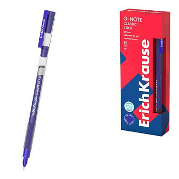Ручка гелевая EK G-Note "Stick Classic" 63689 синяя,0,5мм