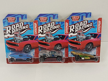 Машина Технопарк металл. Road Racing Суперкар (7,5см) в асс, блист.  RR-7-104-R RR-7-104-R