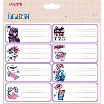 Наклейки д/тетрадей deVENTE "Kawaii Mimi" 8066526 (8шт) 40*96мм