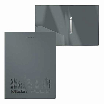 Папка 2 кольца 24мм EK А4 "Megapolis" 49980 серая