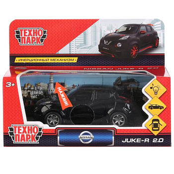 Машина Технопарк металл. Nissan Juke-R 2.0 чёрный (12см) свет,звук,инерц,в/к JUK