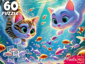 Пазлы (60эл) Котята под водой Х60-7595