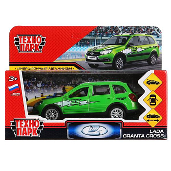 Машина Технопарк металл. Lada Granta Cross 2019 спорт зеленый (12см) инерц,в/к GRANTACRS-12SRT-GN