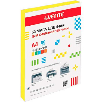 Бумага А4 д/офисной техники deVENTE 100л. интенсив.жёлтый 2072213