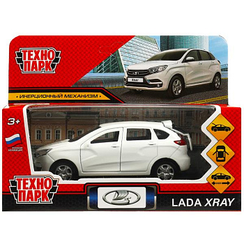 Машина Технопарк металл. Lada Xray белый (12см) дв,баг,инерц,в/к XRAY-12-WH