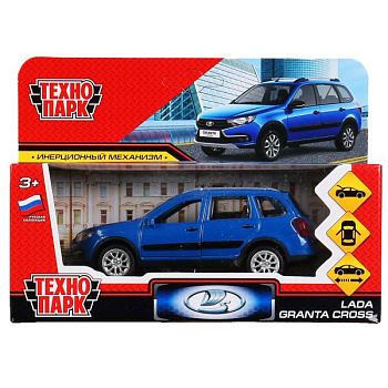 Машина Технопарк металл. Lada Granta Cross 2019 синий (12см) откр.дв,инерц,в/к GRANTACRS-12-BU