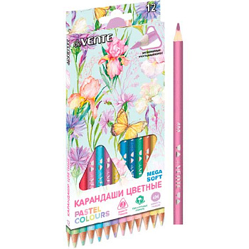 Карандаши 12цв. deVENTE "Trio Mega Soft Pastel" 5022020 пастел.цв.,трёхгр.корп.,