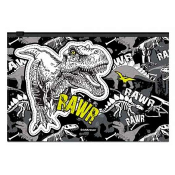 Папка-конверт на молнии B5 EK ZIP "Dinosaur Park" 55334 асс.