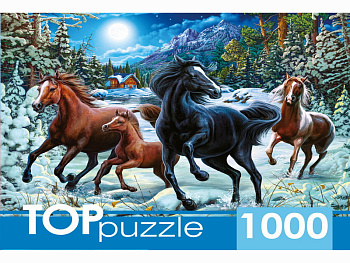 Пазлы (1000эл) Зимние лошади ФТП1000-9851