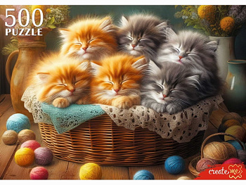 Пазлы (500эл) Спящие котята Ф500-8714