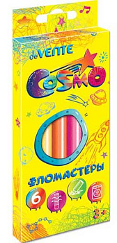 Фломастеры  6цв. deVENTE "Cosmo" 5080311 вент.колпачок, к/к