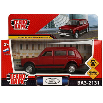Машина Технопарк металл LADA 4x4 2131 12 см, двери, багаж, инерц, красный, кор. LADA4X42131-13-RD