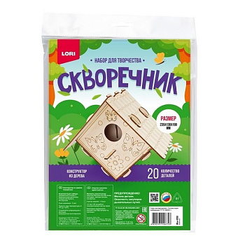 Конструктор дер. Скворечник Бабочки (20дет) Фн-050 (Колорит)