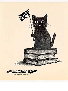 Тетрадь предм. 48л. Проф-Пресс "Bad cat-Английский язык" 48-9863 тисн.холст (клетка)