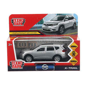 Машина Технопарк металл. NISSAN X-TRAIL (12см) двери, багаж, инерц, серебристый в/к X-TRAIL-SL