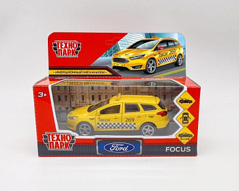 Машина Технопарк металл. Ford Focus Turnier Такси (12см) откр.дв,баг,в/к FOCUSSW