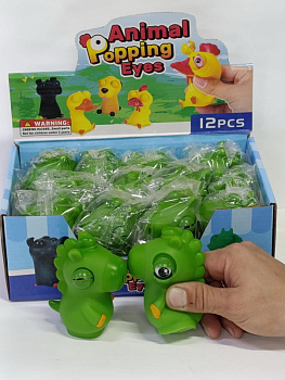 Игрушка-антистресс, жамка дино выпучивает глаза M48395