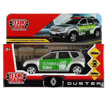 Машина Технопарк металл. Renault Duster Доставка (12см) откр.дв,багаж,инерц,в/к DUSTER-12-VKU