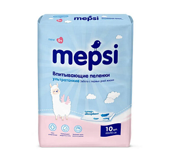 Mepsi Пеленки впитывающие (60*90,10шт/уп) ультратонкие с абсорбентом 0540
