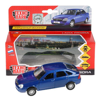Машина Технопарк металл. Lada Priora хэтчбек синий (12см) дв,инер,в/к SB-18-22-L