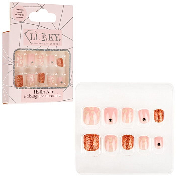 Lukky Diamond Gem Нэйл-Арт наб. 10 наклад.ногтей на клеевой основе,3-10 лет,кор. Т26998