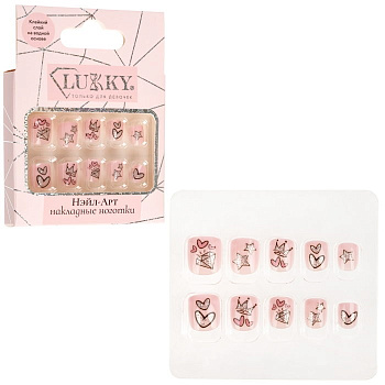 Lukky Diamond Queen Нэйл-Арт наб. 10 наклад.ногтей на клеевой основе,3-10 лет,кор. Т26740