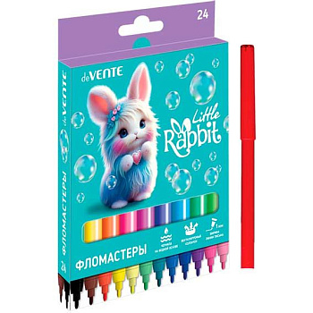 Фломастеры 24цв. deVENTE "Little Rabbit" 5083626 вент.колп.,к/к/подвес