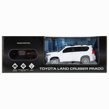 Машина Технопарк на РУ Toyota Prado белый (19см) свет,в/к PRADO-19L-WH