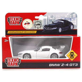 Машина Технопарк металл. BMW Z-4 GT3 белый 1:38 откр.дв,в/к 67315