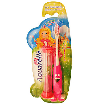 Зуб.щетка детск. Aquarelle Kids от 3-х лет + песочные часы 295426