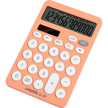 Калькулятор наст. 12разр. deVENTE Q-1P 4031340 дв.пит.,пастел. персиковый,100*15
