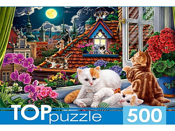 Пазлы (500эл) Котята на крыше П500-0734