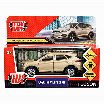 Машина Технопарк металл. HYUNDAI TUCSON бежевый (12см) двери,багаж,инер,в/к TUCSON-12-BG-WOD