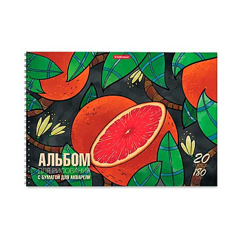 Альбом для акварели А4 20л. EK спираль "Juicy Fruits" 58594