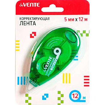 Коррект. лента deVENTE 5мм*12м 4062108 зелёный п/прозр.корп.,фрон.аппл.,карт.бли