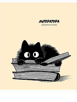Тетрадь предм. 48л. Проф-Пресс "Bad cat-Литература" 48-9876 тисн.холст (линейка)