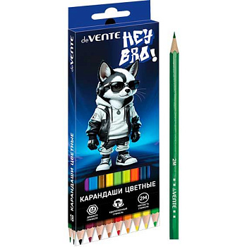 Карандаши 18цв. deVENTE "Hey Bro" 5023621 шестигр.,2М,гриф.2,8мм,к/к