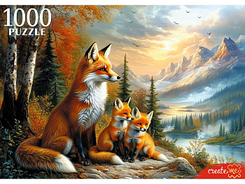 Пазлы (1000эл) Лиса с лисятами Ф1000-2741