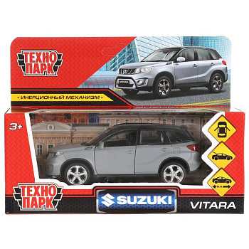 Машина Технопарк металл. Suzuki Vitara S 2015 матовый серый (12см) дв,багаж,инер VITARA-12FIL-GYBK