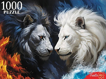 Пазлы (1000эл) Чёрный и белый лев П1000-3062