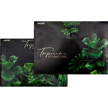Папка-конверт на кнопке А4 deVENTE "Tropicana" 3071225 непрозр.с рис.,180мкм,тис