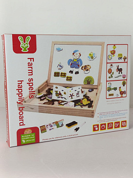 Игра-головоломка из дерева, доска магнит + рисование в/к D37228