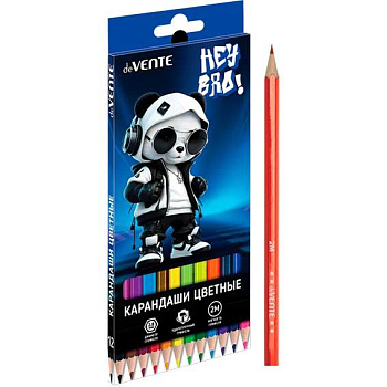 Карандаши 12цв. deVENTE "Hey Bro" 5022621 шестигр.,2М,гриф.2,8мм,к/к