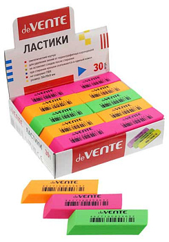 Ластик deVENTE "Neon" 4070910 цв.,скошенный,синт.каучук,прямоуг.,56*19*9см,карт.