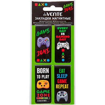 Закладки магнитные deVENTE "Gamer" 8065504 (4шт) блист.