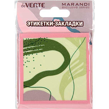 Самоклеящиеся этикетки-закладки deVENTE 76*76мм,50л. "Marandi. Metallic" 2011443 оливк.,пластик.