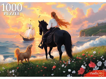 Пазлы (1000эл) Лошадь на закате Ф1000-1738